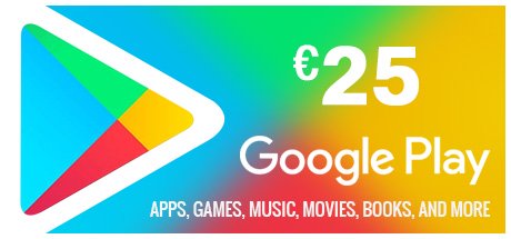 Google Play Gift Card 25 EUR EUROPE cover