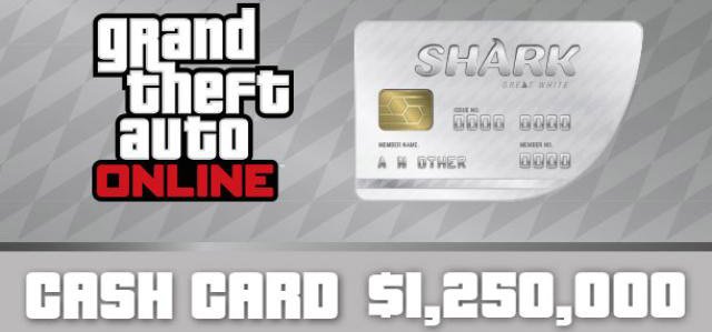 Grand Theft Auto Online - $1,250,000 Great White Shark Cash Card cover