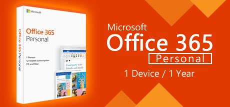 Microsoft Office 365 Personal 1-PC/MAC 1 Year cover