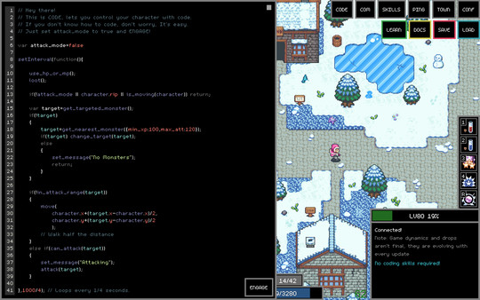 Adventure Land - The Code MMORPG gameplay screenshot