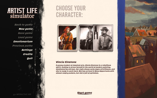 Artist Life Simulator gameplay screenshot