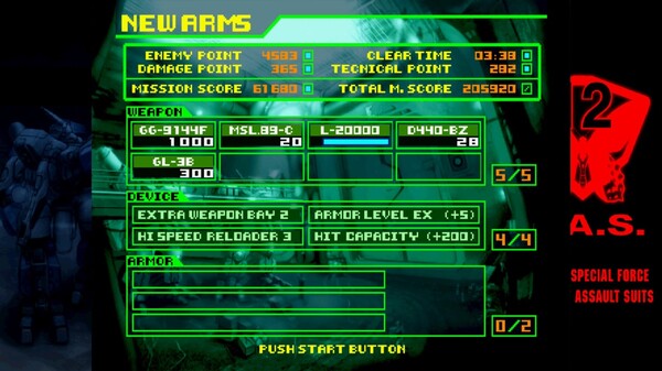 Assault Suit Leynos 2 Saturn Tribute gameplay screenshot