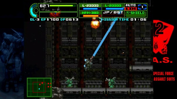 Assault Suit Leynos 2 Saturn Tribute gameplay screenshot