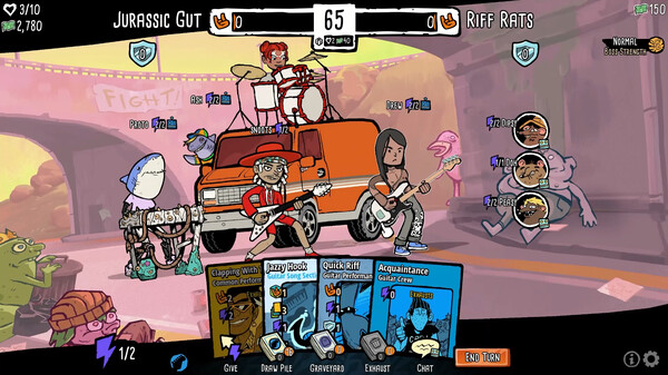 Battle Bands: Rock & Roll Deckbuilder gameplay screenshot