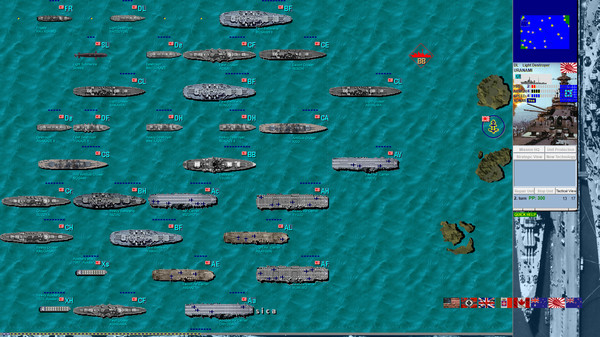 Battleships and Carriers - WW2 Battleship Game gameplay screenshot