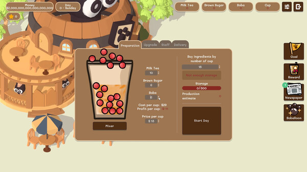 Boba Simulator : Idle Shop Management gameplay screenshot