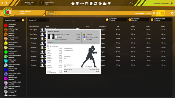 Boxing Club Manager gameplay screenshot