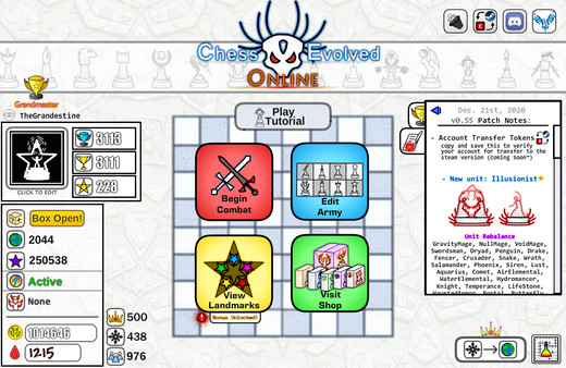 Chess Evolved Online gameplay screenshot