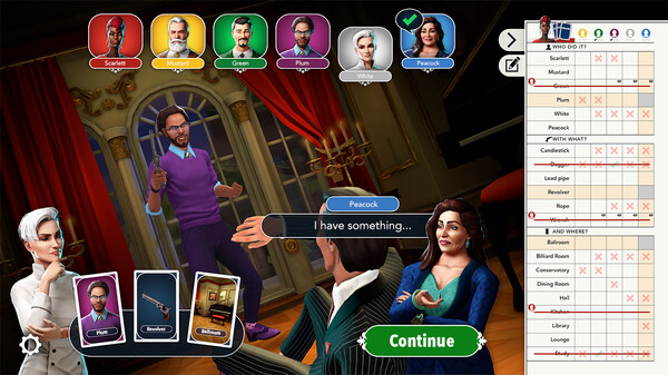 Clue/Cluedo gameplay screenshot