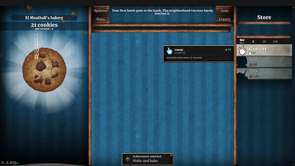 Cookie Clicker gameplay screenshot
