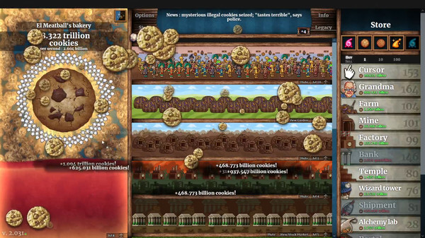 Cookie Clicker gameplay screenshot