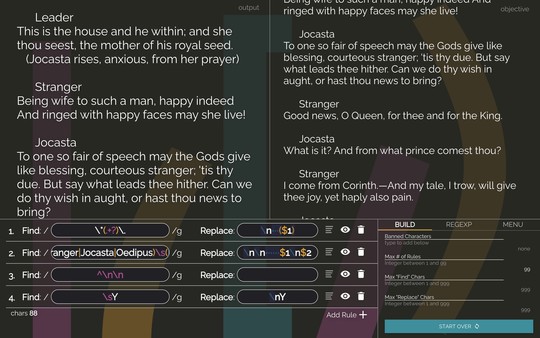Copy Editor: A RegEx Puzzle gameplay screenshot