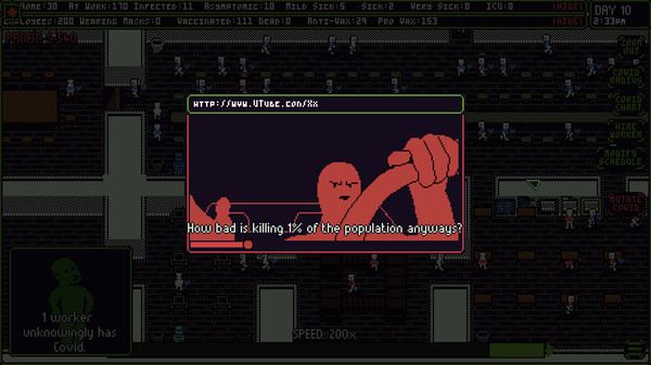 Covid Simulator gameplay screenshot