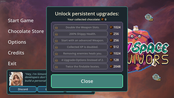 Cozy Space Survivors gameplay screenshot