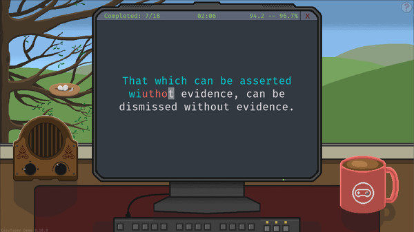 CozyTyper gameplay screenshot