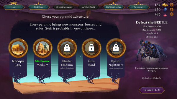Creeping Deck: Pharaoh's Curse gameplay screenshot