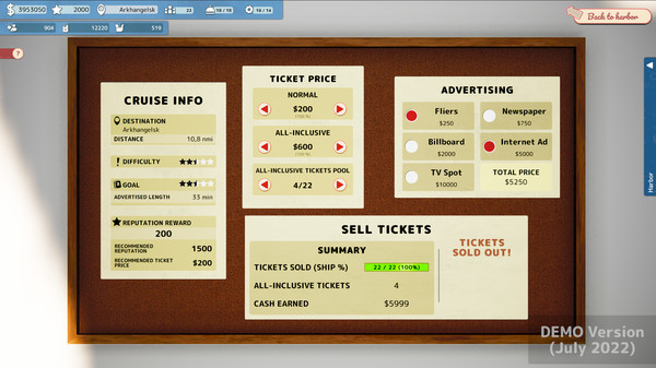 Cruise Ship Manager gameplay screenshot