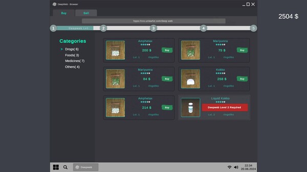 DeepWeb Simulator gameplay screenshot