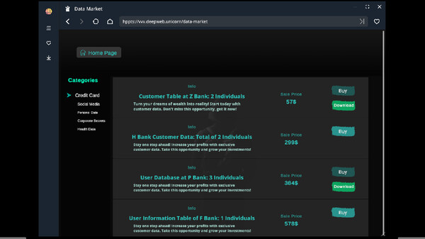 DeepWeb Simulator: Prologue gameplay screenshot