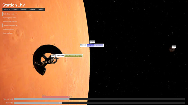 Delos: Space Traffic Control gameplay screenshot