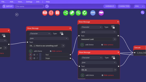 Dialogue Designer gameplay screenshot