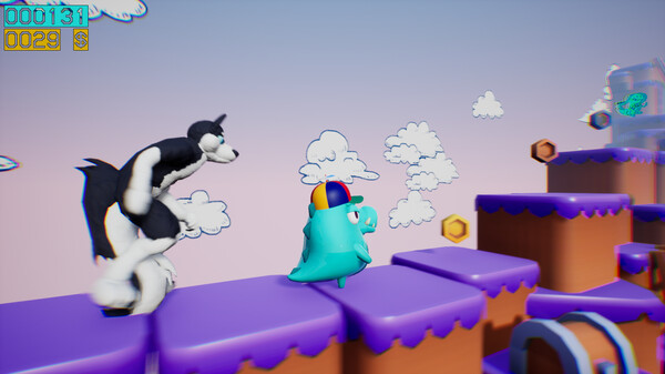 Dino running from a FURRY: GAMESFORFARM gameplay screenshot