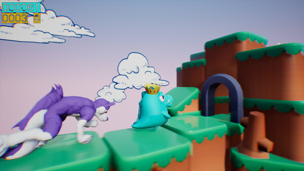Dino running from a FURRY: GAMESFORFARM gameplay screenshot