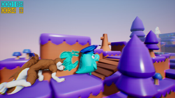 Dino running from a FURRY: GAMESFORFARM gameplay screenshot