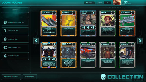 Doomtrooper CCG gameplay screenshot