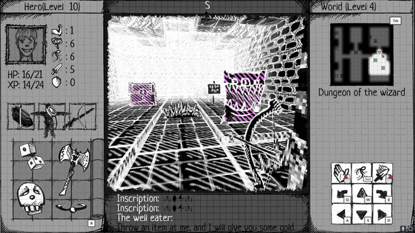 Drawngeon: Dungeons of Ink and Paper gameplay screenshot