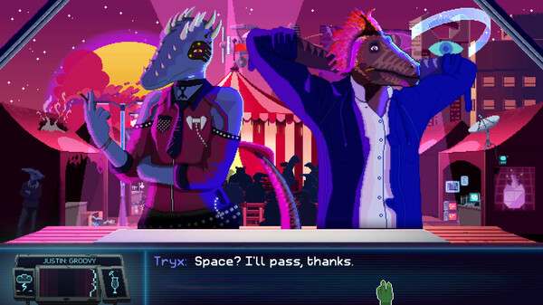 Dynopunk: Welcome to Synth-City gameplay screenshot
