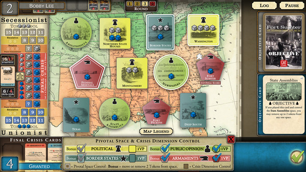Fort Sumter: The Secession Crisis gameplay screenshot