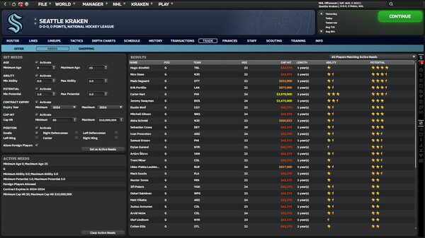 Franchise Hockey Manager 10 gameplay screenshot