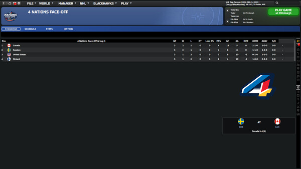 Franchise Hockey Manager 11 gameplay screenshot