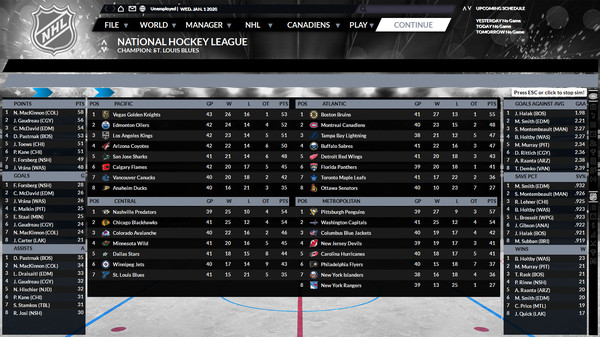Franchise Hockey Manager 6 gameplay screenshot