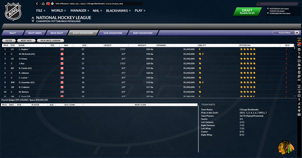 Franchise Hockey Manager 7 gameplay screenshot