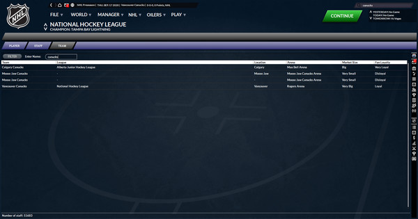 Franchise Hockey Manager 7 gameplay screenshot