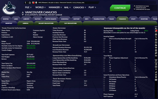 Franchise Hockey Manager 8 gameplay screenshot