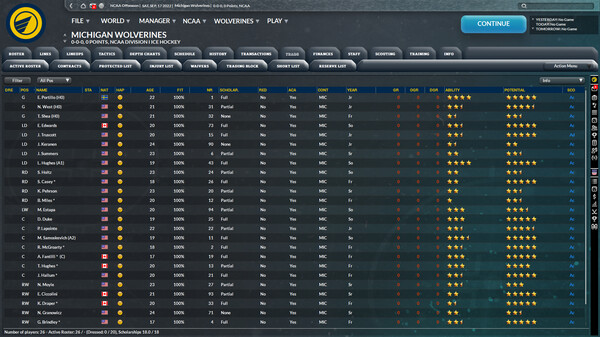 Franchise Hockey Manager 9 gameplay screenshot