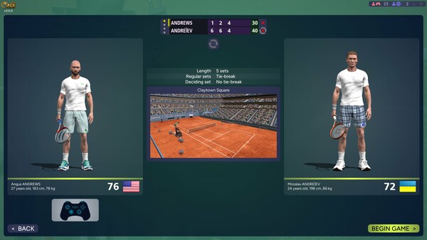 Full Ace Tennis Simulator gameplay screenshot