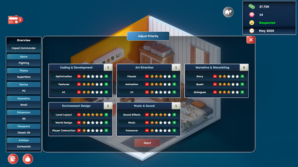 Game Builder Tycoon gameplay screenshot