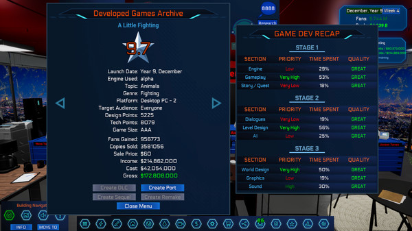 Game Dev Masters gameplay screenshot