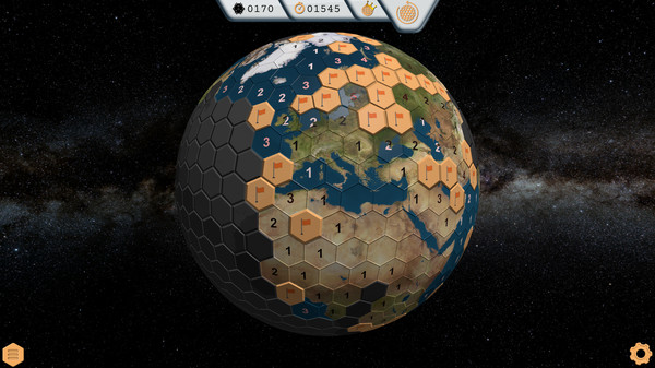 Globesweeper gameplay screenshot