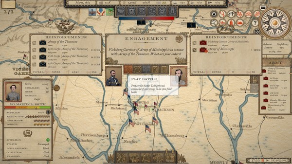 Grand Tactician: The Civil War (1861-1865) gameplay screenshot