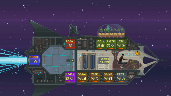 Human-powered spacecraft gameplay screenshot