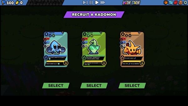 Kādomon: Hyper Auto Battlers Prologue gameplay screenshot