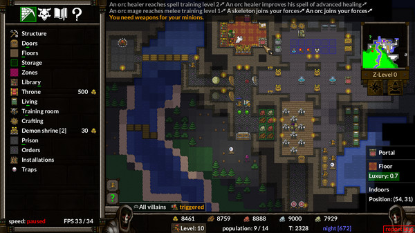 KeeperRL gameplay screenshot