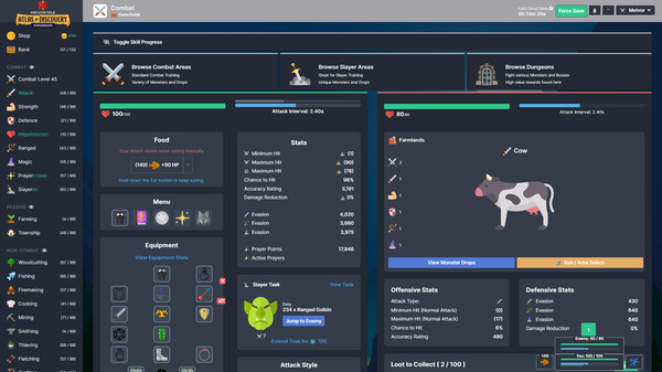 Melvor Idle gameplay screenshot