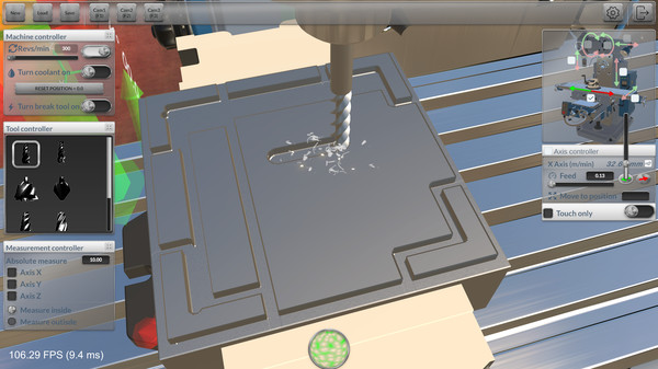 Milling machine simulator gameplay screenshot