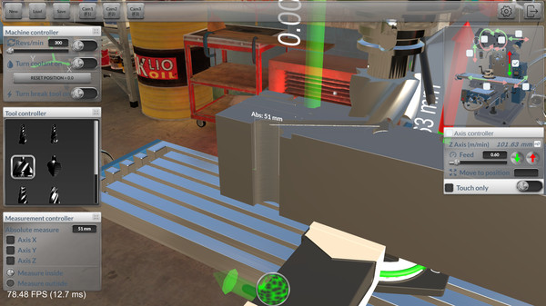 Milling machine simulator gameplay screenshot